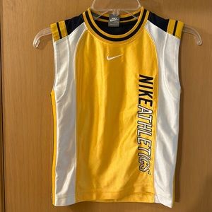 Nike Athletics Kids Boys Vintage Style Tank Top Muscle Tank Yellow White Size 4